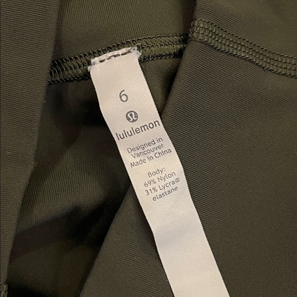 Lululemon Wunder Under Hi-Rise Tight Full-On Luxtreme 28" Dark Olive size 6 - Picture 9 of 12